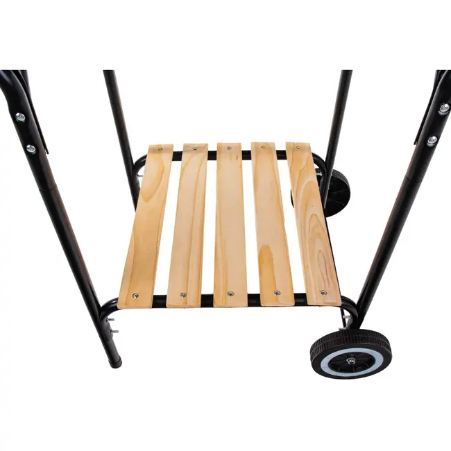 GEKO Verstelbare houtskoolbarbecue - 40x40 cm - Met zijplanken en luchtcirculatiecontrole