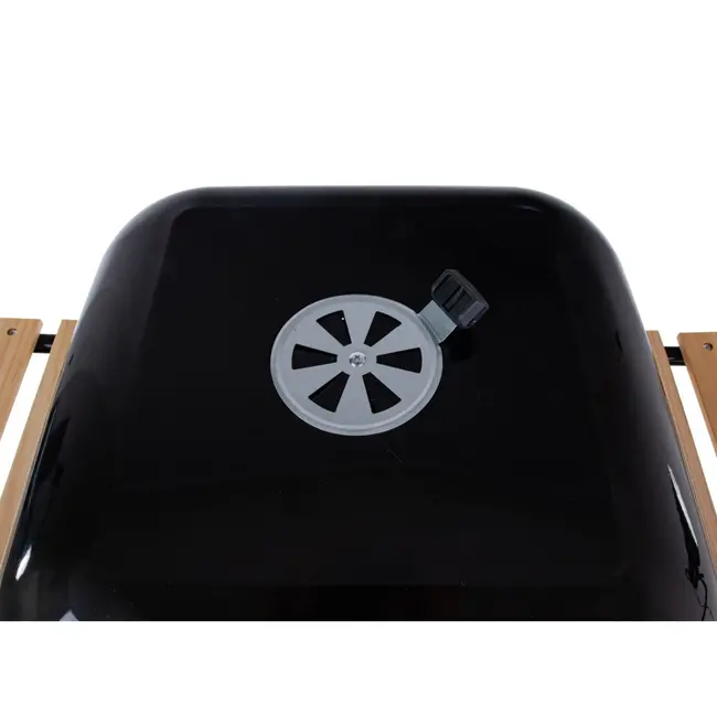 GEKO Verstelbare houtskoolbarbecue - 40x40 cm - Met zijplanken en luchtcirculatiecontrole