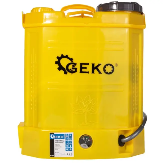 GEKO Accu-rugsproeier - 12L - 7 verwisselbare sproeikoppen - Verstelbare lans tot 100 cm - Comfortabele draagriemen