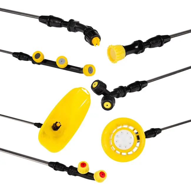 GEKO Accu-rugsproeier - 12L - 7 verwisselbare sproeikoppen - Verstelbare lans tot 100 cm - Comfortabele draagriemen