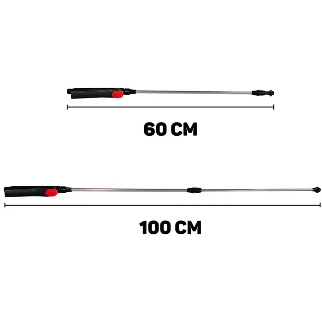 GEKO Accu-rugsproeier - 12L - 7 verwisselbare sproeikoppen - Verstelbare lans tot 100 cm - Comfortabele draagriemen