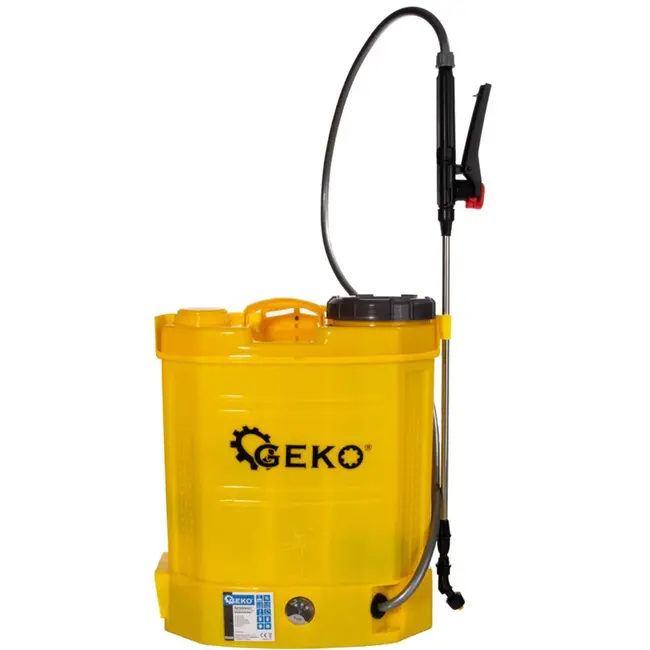 GEKO Accu-rugsproeier - 12L - 7 verwisselbare sproeikoppen - Verstelbare lans tot 100 cm - Comfortabele draagriemen
