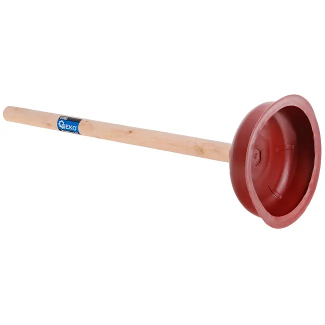 GEKO Toiletontstopper - Houten steel - Rubberen kop - 46 cm - Ø 14 cm