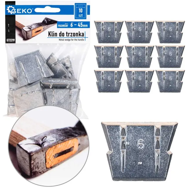 GEKO Wiggen voor handvat - met haken - 6 mm dik - set van 10 stuks