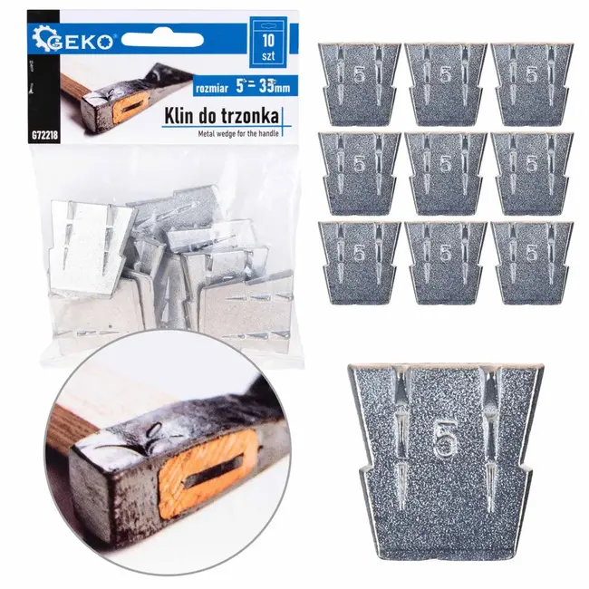 GEKO Wiggen voor handvatten - met haken - 5 mm dik - set van 10 stuks