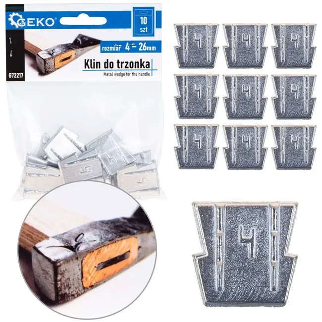 GEKO Wig voor handvat - met haken - 4 mm dik - set van 10 stuks