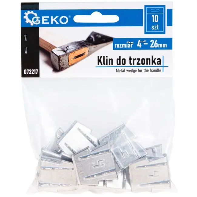 GEKO Wig voor handvat - met haken - 4 mm dik - set van 10 stuks