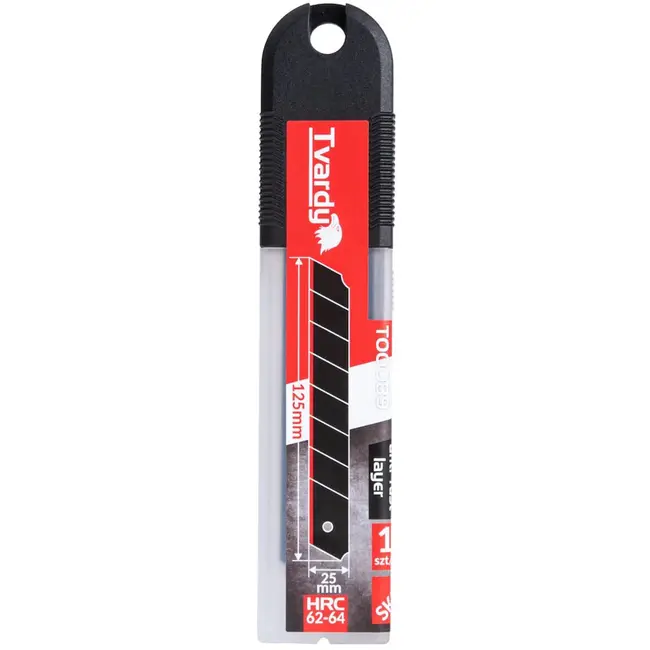 Tvardy Harde Stalen Reservemessen - 125 mm - 10 stuks - Zwart