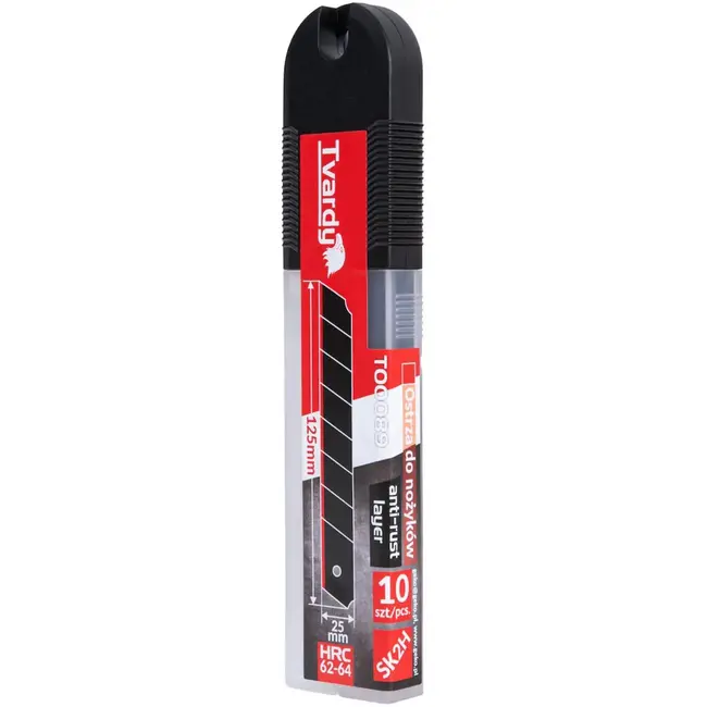 Tvardy Harde Stalen Reservemessen - 125 mm - 10 stuks - Zwart