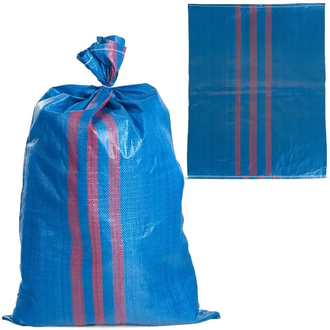 GEKO Grote geweven polypropyleen zak - 65x105 cm - 50 kg draagkracht - blauw/rood - 100 stuks