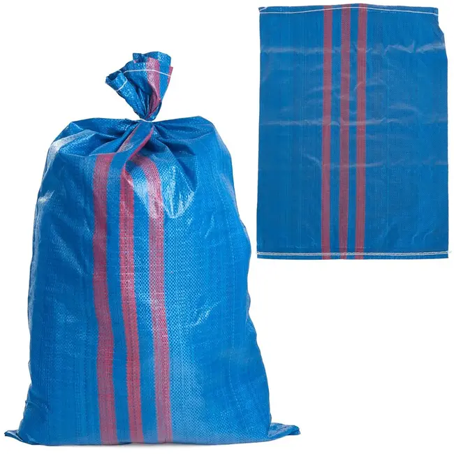 GEKO Polypropyleen zak - 50x80 cm - 30 kg - Blauw/rood - Weerbestendig - 100 stuks