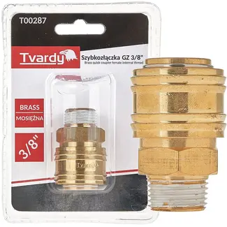 Tvardy Snelle koppeling vrouwelijk - messing - 3/8" buitendraad - duurzaam en corrosiebestendig