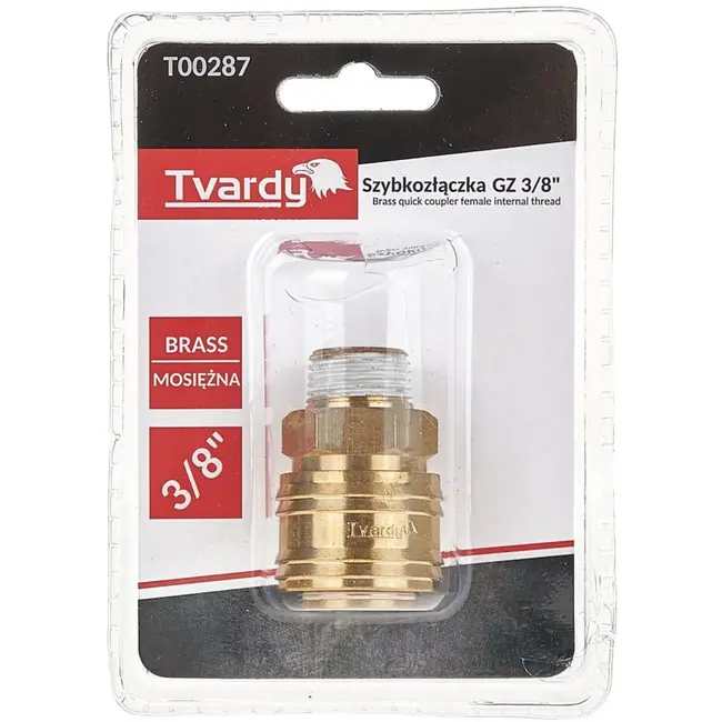 Tvardy Snelle koppeling vrouwelijk - messing - 3/8" buitendraad - duurzaam en corrosiebestendig