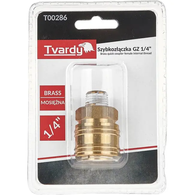 Tvardy Koppelstuk messing - snelkoppeling vrouwelijk - 6,35 mm - duurzaam - corrosiebestendig