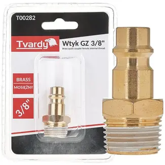 Tvardy Messing plug - externe draad 3/8" - corrosiebestendig - robuust ontwerp