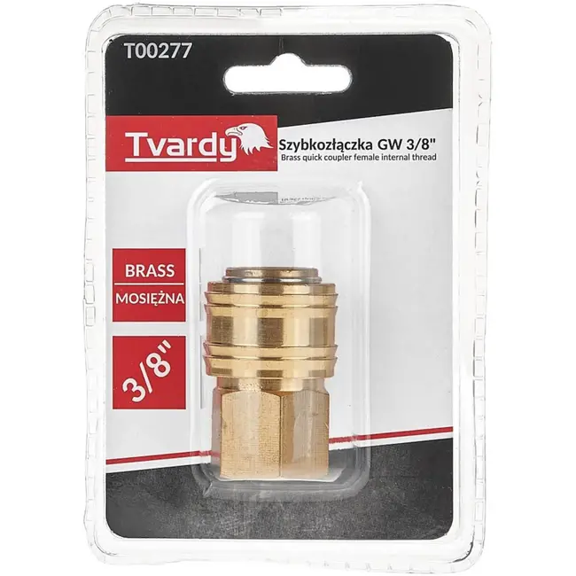 Tvardy Snelkoppeling vrouwelijk - messing - 3/8" binnendraad - duurzaam en corrosiebestendig