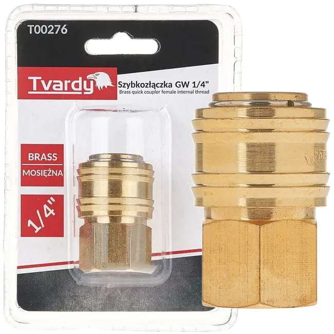 Tvardy Messing snelkoppeling - interne draad - duurzaam - corrosiebestendig - 6 mm