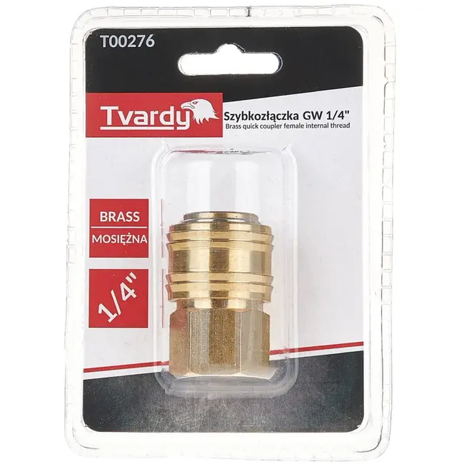 Tvardy Messing snelkoppeling - interne draad - duurzaam - corrosiebestendig - 6 mm