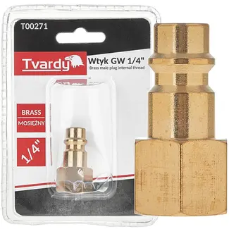 Tvardy Messing plug - interne schroefdraad - corrosiebestendig - 6,35 mm