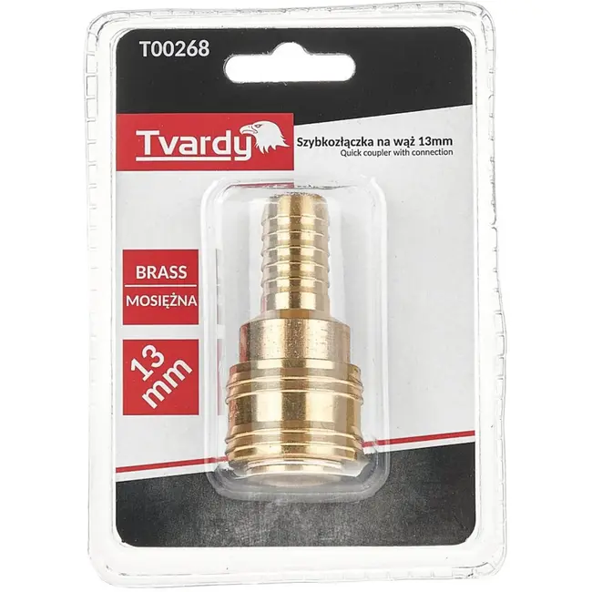 Tvardy Snelkoppeling messing - 13mm - Corrosiebestendig ontwerp