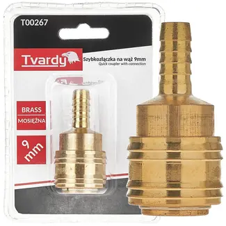 Tvardy Messing snelkoppeling - 9mm aansluiting - Corrosiebestendig - Duurzaam ontwerp
