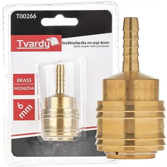Tvardy Snelkoppeling messing - 6 mm - Corrosiebestendig - Pneumatische systemen