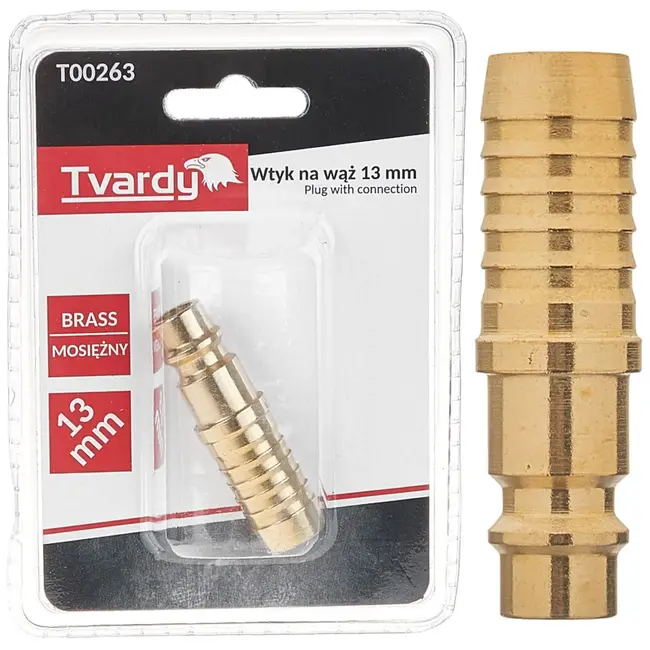 Tvardy Messing plug - robuust ontwerp - corrosiebestendig - 13 mm aansluiting