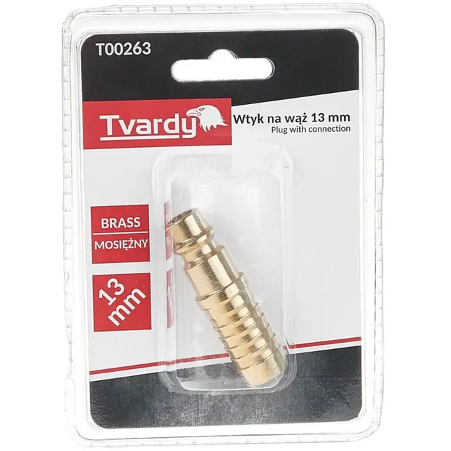 Tvardy Messing plug - robuust ontwerp - corrosiebestendig - 13 mm aansluiting