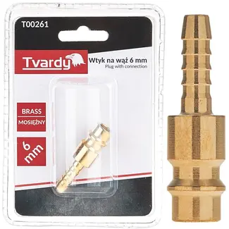 Tvardy Messing plug - pneumatische aansluiting - corrosiebestendig - 6 mm