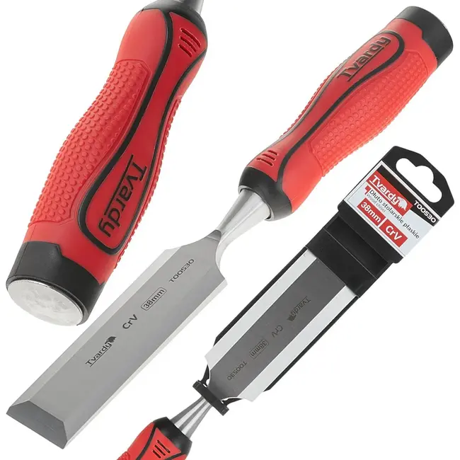 Tvardy Platte houtbeitel - CrV staal - Ergonomisch handvat - 38 mm breed