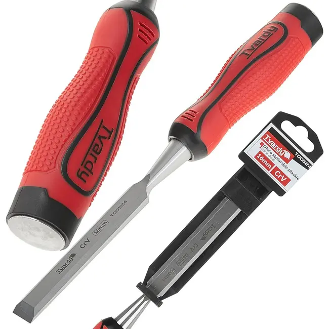 Tvardy Houtbeitel - Plat - CrV Staal - 16 mm - Ergonomische Grip