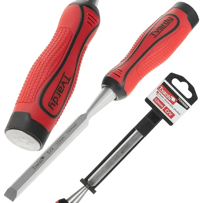 Tvardy Houtbeitel - Platte snede - CrV staal - Ergonomische greep - 12 mm