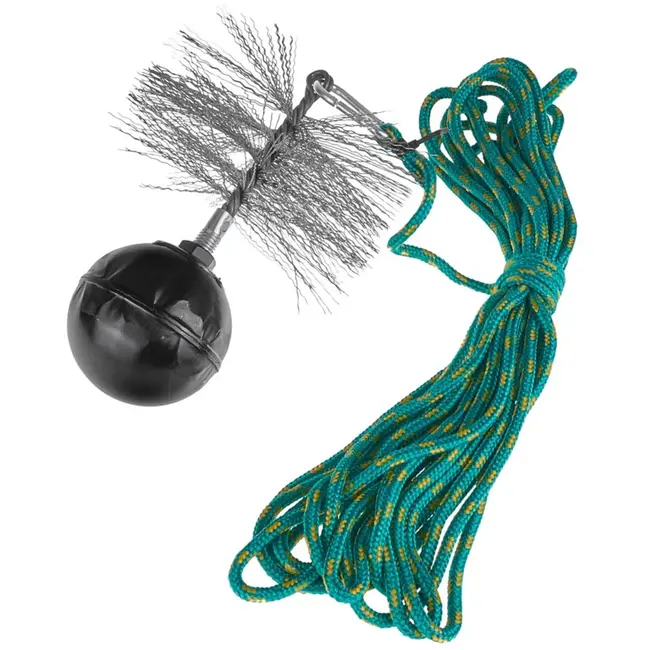 GEKO Ronde schoorsteenborstel - PVC - 250 mm - Staal - 10 m touw