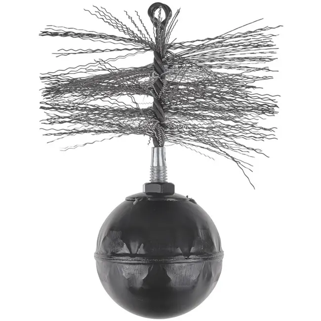 GEKO Ronde schoorsteenborstel - PVC - 250 mm - Staal - 10 m touw