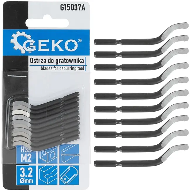 GEKO 10-delige set vervangmessen - HSS M2 - Voor ontbramen - Duurzaam en universeel inzetbaar
