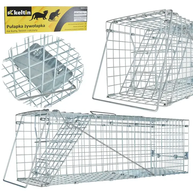 Keltin Vouwbare diervriendelijke vangkooi - Weerbestendig staal - 60x21x18 cm