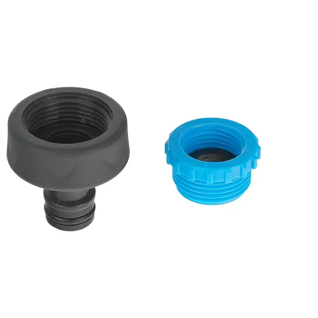 GEKO Tapconnector met reducer - Duurzaam - Rubberen grip - Snelkoppeling - Zwart/Blauw - 30 stuks