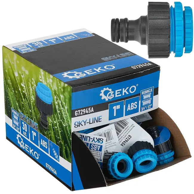 GEKO Tapconnector - Universele Reducers - Duurzaam Plastic - Zwart/Blauw - 30 stuks