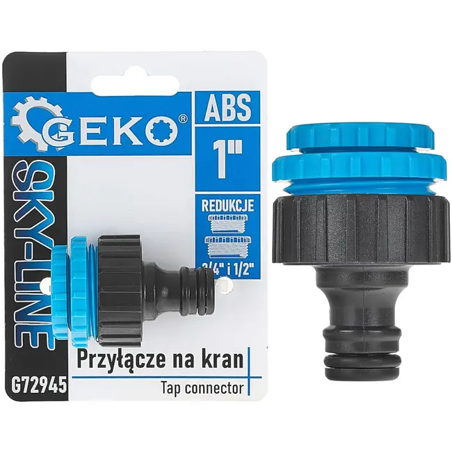 GEKO Tapconnector met Reducers - Duurzaam Plastic - Universele Compatibiliteit - Zwart/Blauw