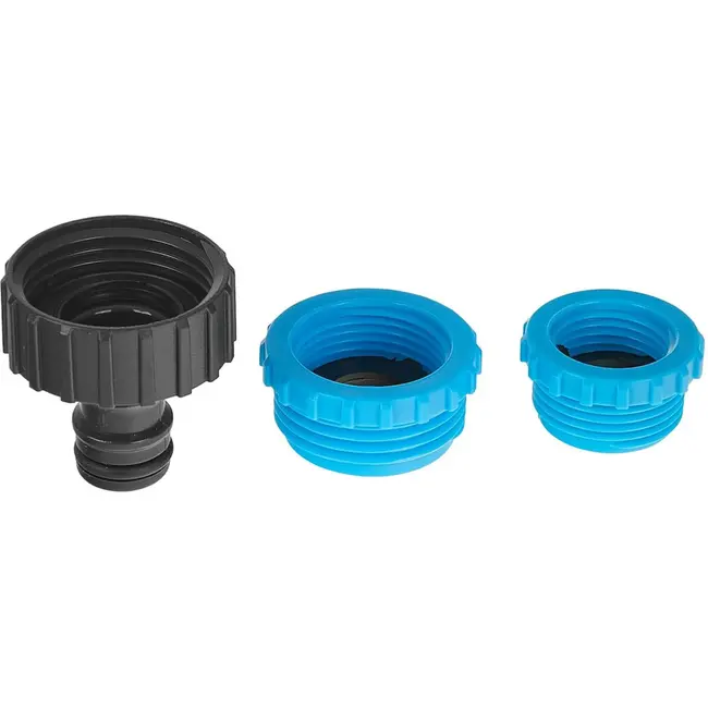 GEKO Tapconnector met Reducers - Duurzaam Plastic - Universele Compatibiliteit - Zwart/Blauw
