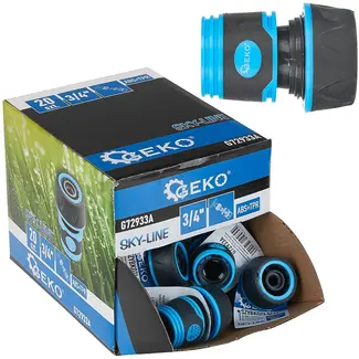 GEKO 3/4" slangconnector - stevige grip - rubbercoating - universele pasvorm - 20 stuks