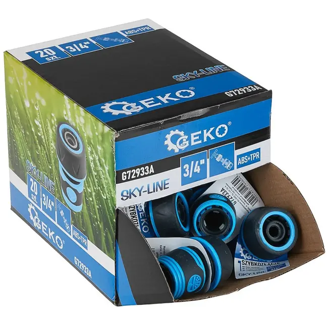 GEKO 3/4" slangconnector - stevige grip - rubbercoating - universele pasvorm - 20 stuks
