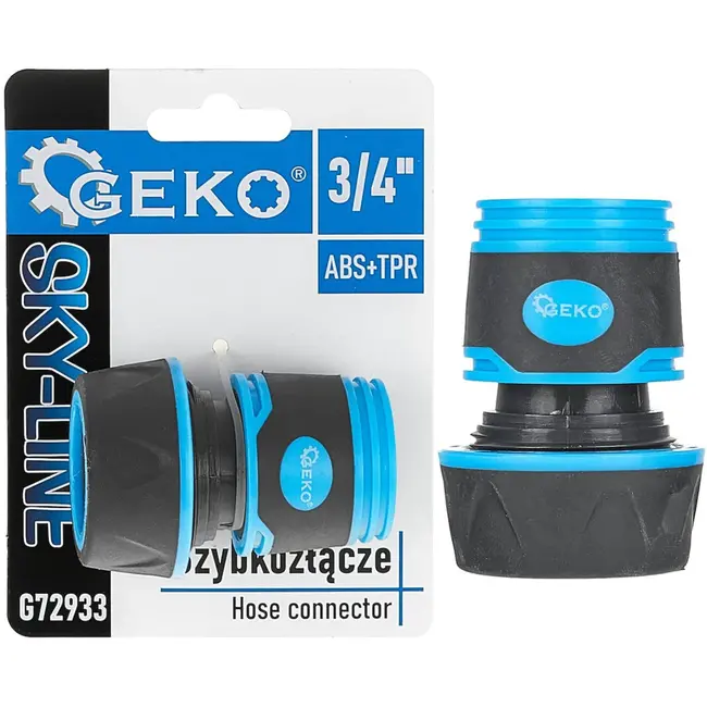 GEKO 3/4" slangconnector - Duurzaam plastic - Antislip rubber - Universele pasvorm