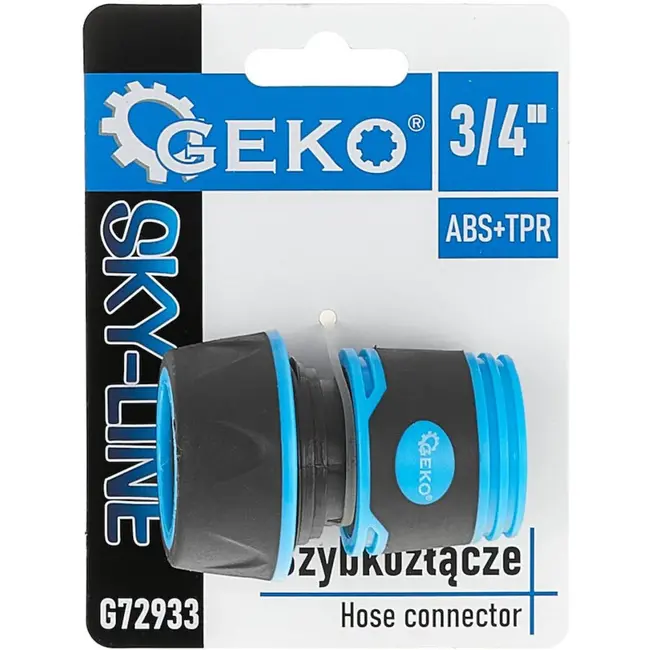 GEKO 3/4" slangconnector - Duurzaam plastic - Antislip rubber - Universele pasvorm