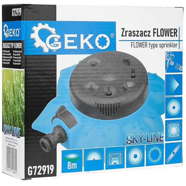 GEKO Zwenksproeier met 8 functies - Efficiënt en stijlvol tuinieren - Bereik tot 8 meter