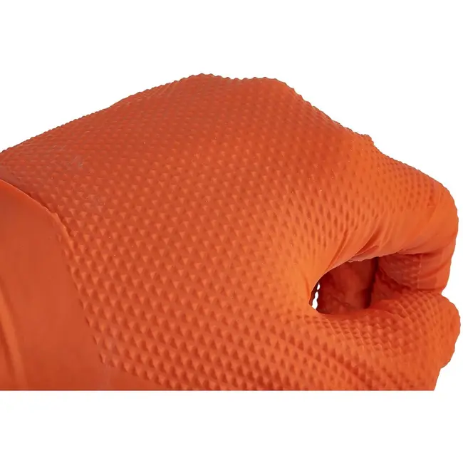 GEKO Nitrile handschoenen - stevige grip - 3D diamanttextuur - maat M - oranje - 50 stuks