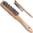 GEKO 5-rijen staalborstel - roestverwijdering - ergonomische houten greep - 13.5 x 2.5 cm werkoppervlak