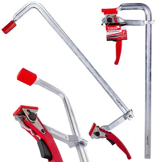 Tvardy Ratelsysteem houtklem - 400x100 mm - 500 kg klemmkracht - Roestwerend - Kunststof beschermkappen