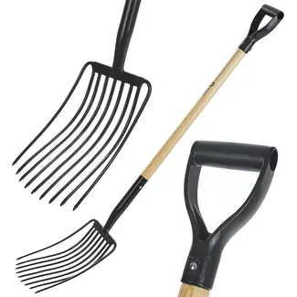GEKO 9-tands spitvork - ergonomisch houten handvat - 135 cm - duurzaam ontwerp