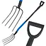 GEKO 4-tands spitvork - ergonomisch - 135 cm - staal - D-handvat